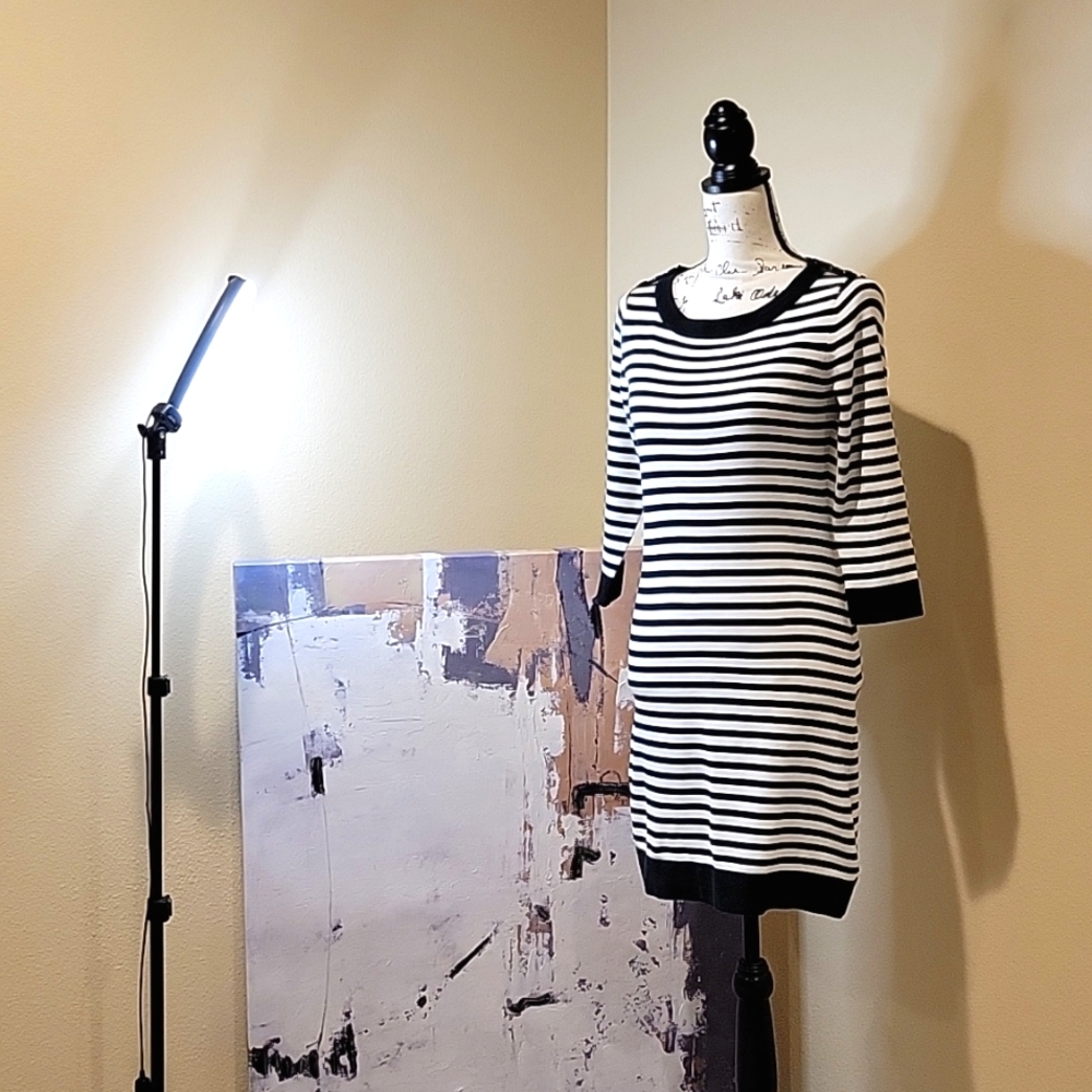 Black and White Striped Dress
